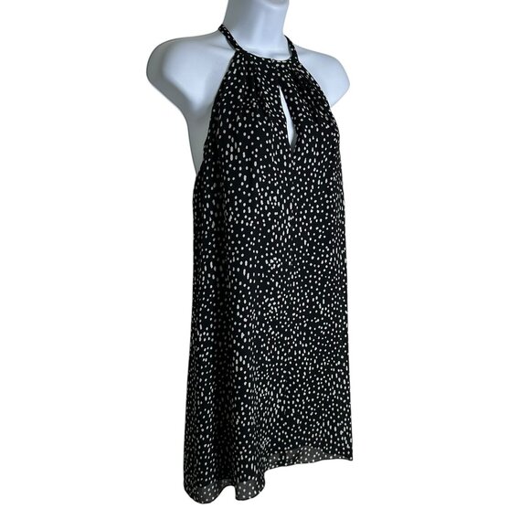 A.L.C. Women’s Sz 2 Sleeveless Black White Polka Dot Shift Lined Dress 100% Silk - Picture 6 of 13